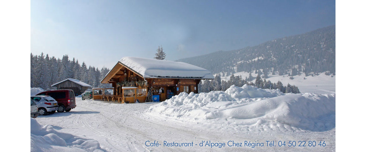 Bar - Restaurant - Gîte de Montagne Chez Régina Chalet l'Amandière ouvert été hiver Spécialités Montagnardes et Savoyardes - photo arvimedia 